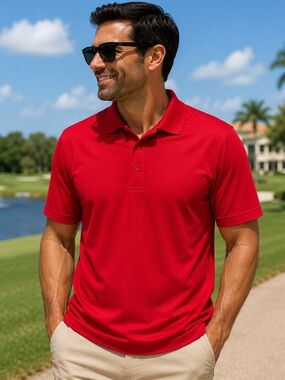 George Men's Red Short Sleeve Polo